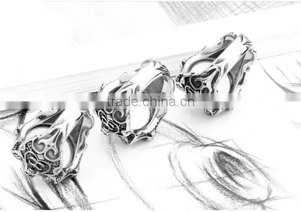 Custom Design Punk Blue Red 316L Evil Eyes Ring photo-5