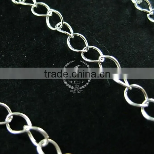 2inches Silver Plated Brass Oval Extension Chain for DIY Necklace Jewelry Supplies Findings 1312023 photo-3