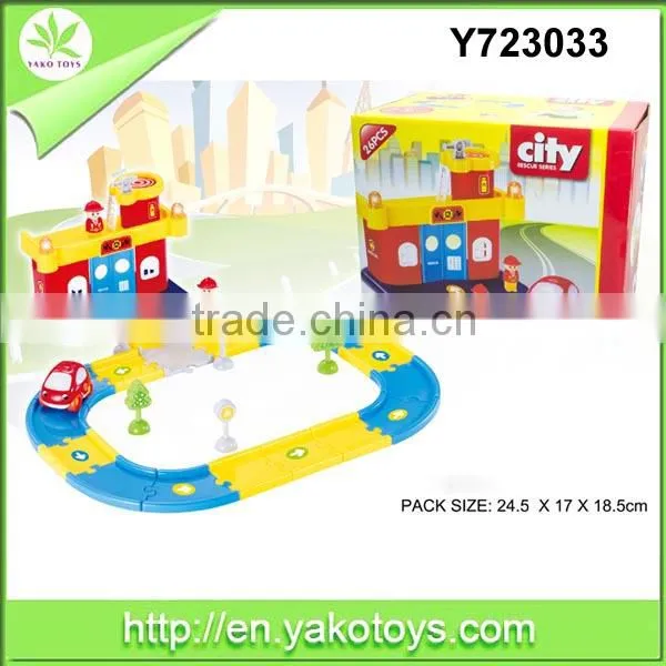 rail car toy construction set kids toy car race track made in china
