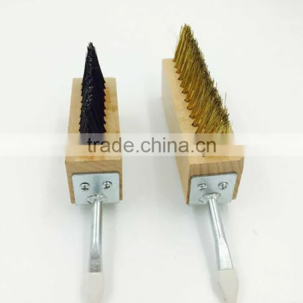 Paving Slab Moss Removal Broom Weed Cleaner With 0.8m Handle Decking Wire Brush photo-2