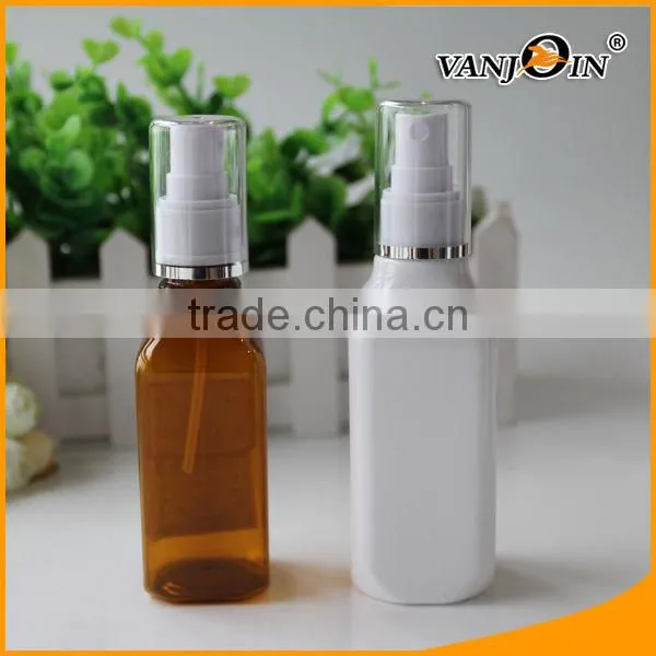 Square Shape 120ml 4oz White Plastic Spray Bottle With Fine Mist Spray photo-5