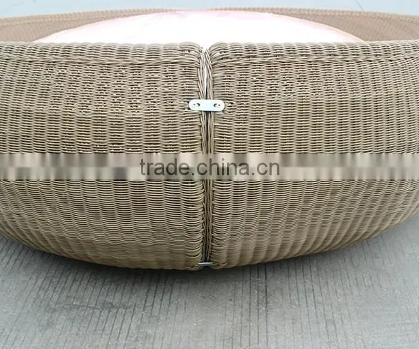 Theme Hotel Furniture Spring Mattress Wicker Big Round Bed photo-4