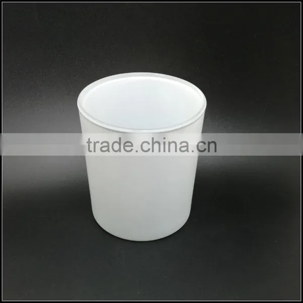 400ml Flat Bottom Outside White Glass Candle Holder photo-4