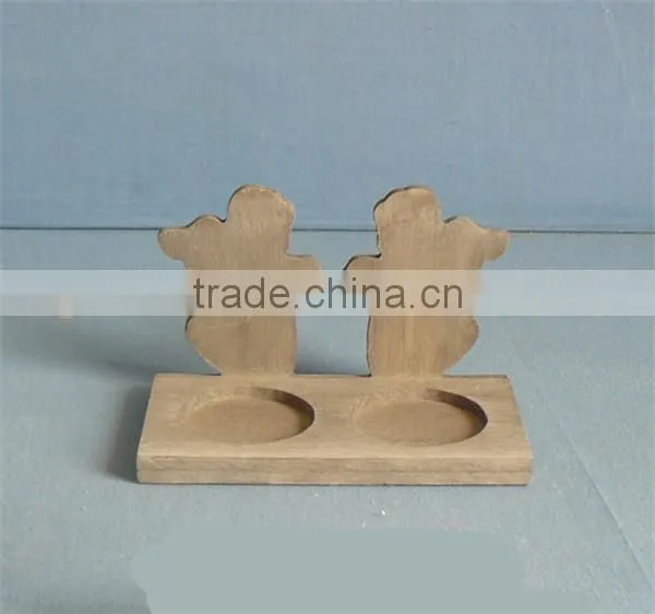 Cheap Unfinished Decorative Craft Wooden Candle Holder Craved photo-4