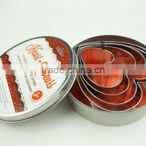 47097 5pcs Heart Shape Stainless Steel Cookie Cutter Set photo-5