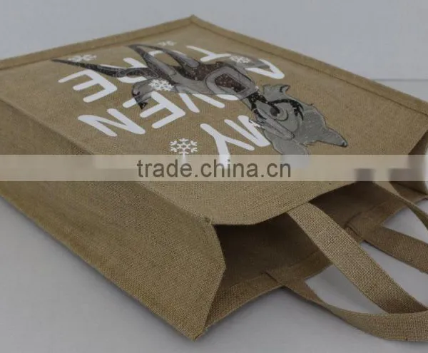 PP Laminated Jute Tote Bag With Canvas Pocket & With Jute Handle photo-3
