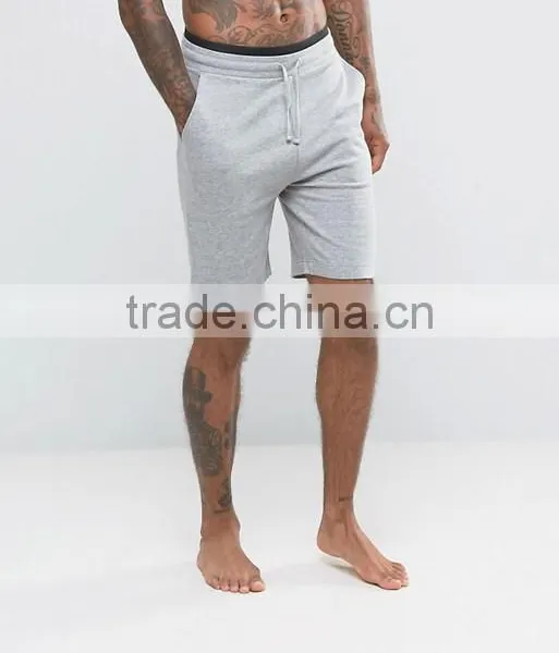 High Quality New Design Custom Drawstring Waist Black Piping Cotton Viscose Breathable Jersey Grey Men's Running Fashion SHorts photo-4