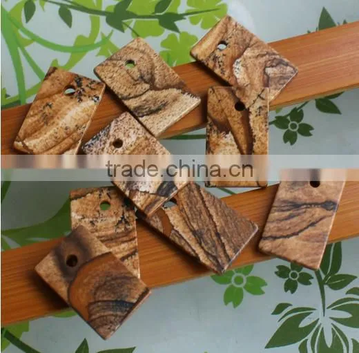 14*22mm Rectangle Picture Jasper Charms Diy Picture Jasper Jewelry Accessories photo-2