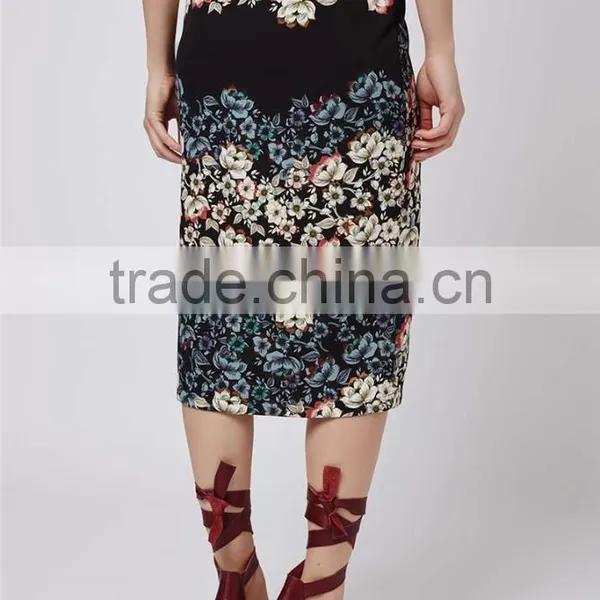 Cheap Price Knitted Flowers Border Wrap Midi Skirts Floral Long Bodycon Skirts Stretch Skirts Wholesale photo-5