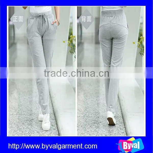 Wholesale Skinny Fitted 100% Polyester Spandex Yoga Sweat Pants With Side Pocket for Women photo-5