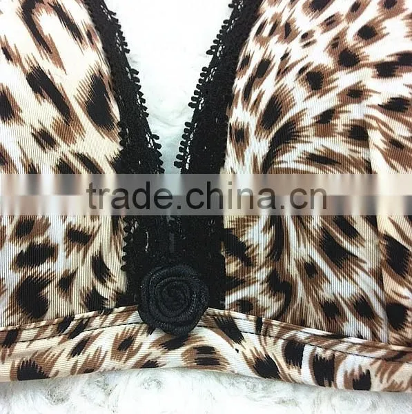 Leopard Grain Fashion Spandex Bra Sexy Bra Underwear Custom Bra Manufacture photo-3