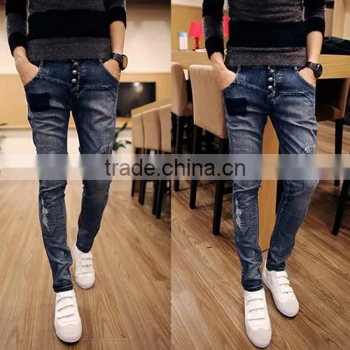 Price of Jeans Manufacturing Machinery Patchwork Blue Wholesale China Trousers for Men Jeans