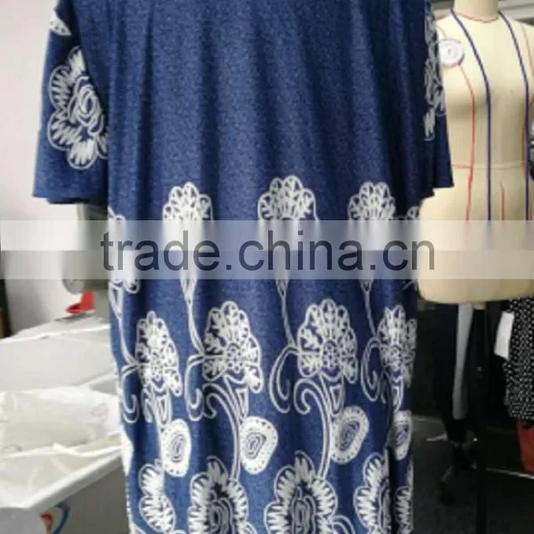 2017 Summer Jeans Blue Color Plus Size Fashion Design Lady Blouse With Button photo-2