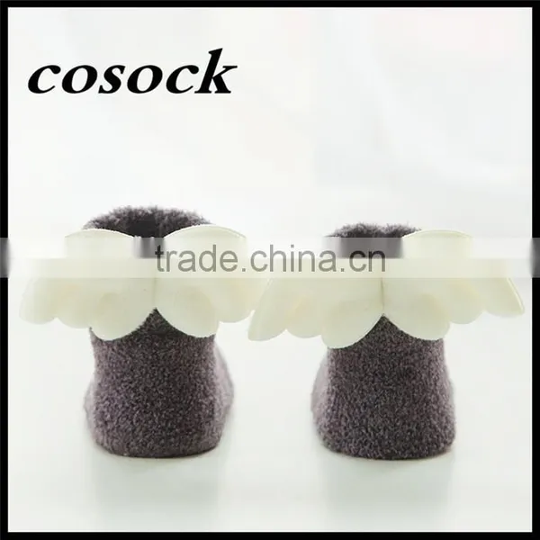Rainbow Color Baby Clothes Little Angel Fuzzy Non-slip Socks for Newborn Infant photo-2
