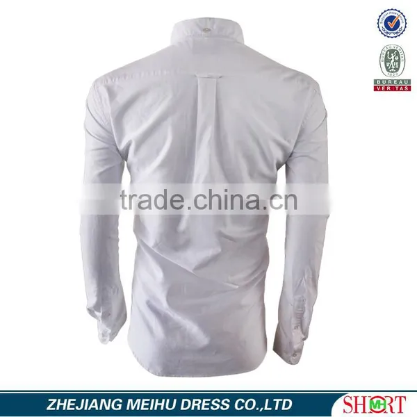 2017 Formal White New Brand Autumn Oxford Button- Down Collar Mens Slim Fit Warm Fashion Shirt photo-2