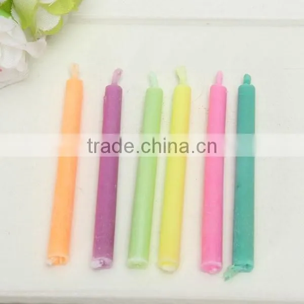 6pcs Birthday Cake Candles Assorted Colored Flames Safe Taper Chime Party Decor photo-6