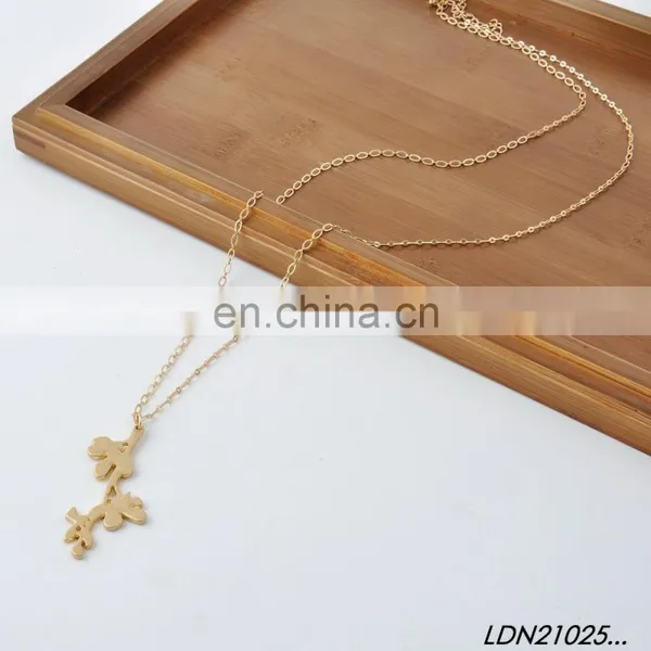 Latest Design Branch Pendant Gold Necklace Fashion Minimalist Necklace photo-2