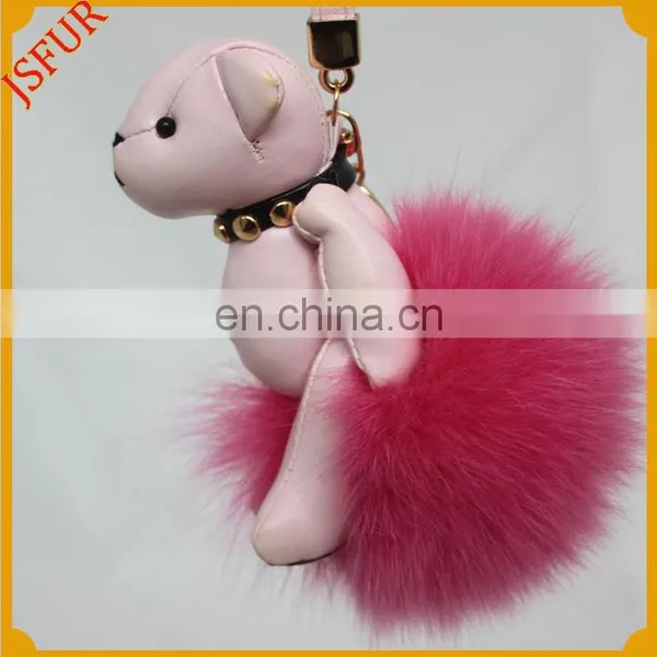 Stylish Bag Accessory With Fox Fur Pom Pom Doll Keychain photo-3
