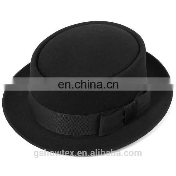 Wool Felt Hat Blank Wholesale Round Short Brim Porkpie Cheap Fedora Hats for Men