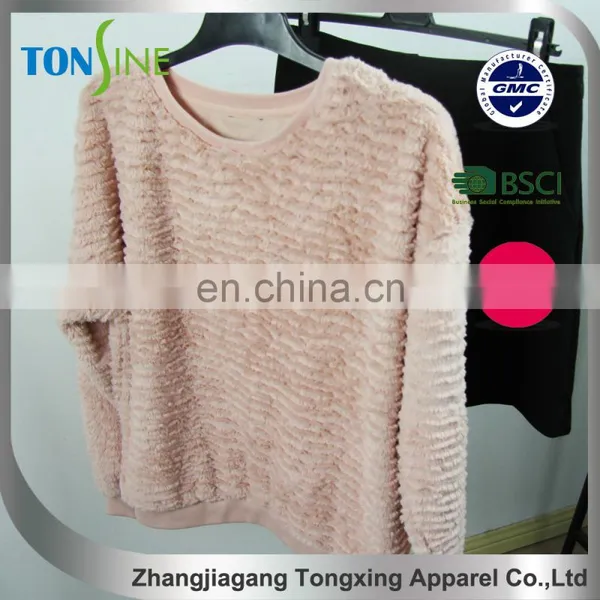Women's Long Sleeve Pink Maomao Pullovers photo-4