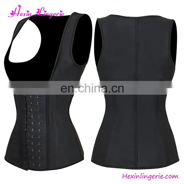 Latex Rubber Black 9 Steel Boned Figure Shaping Women Buckle Corset Women photo-4