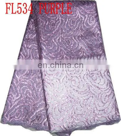 High Quality African French Lace/organza Lace/sequin Lace (FL534) photo-3