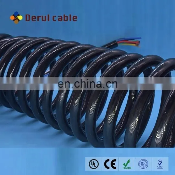Spiral Retractable Coil Network Cat5e Patch Cable Low Voltage Flexible Retractable Spiral Spring Coiled Cable photo-2