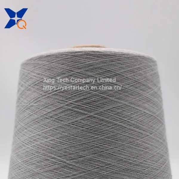 Grey Yarn Ne21/1ply 30% Stainless Steel Fiber Blended With 70% Polyester Fiber Ring Spun Yarn -XT11818 photo-2
