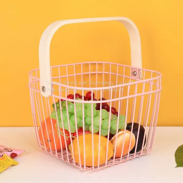 New Stainless Steel Drain Basket Metal Fruit Basket /Portable Vegetable Mesh Snack Basket photo-2