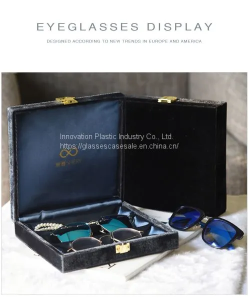 Multi-space Sunglasses Case; Vintage, Velvet Holder for Glasses,Watches and Jewellery