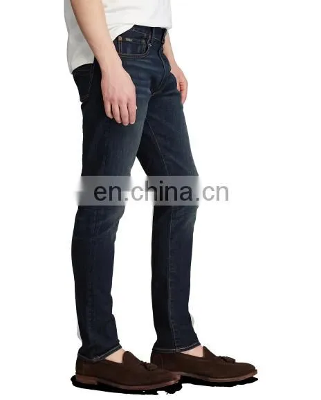 Diznew Custom Large Size Men's Dark Blue Straight Denim Fabrics Jeans photo-5