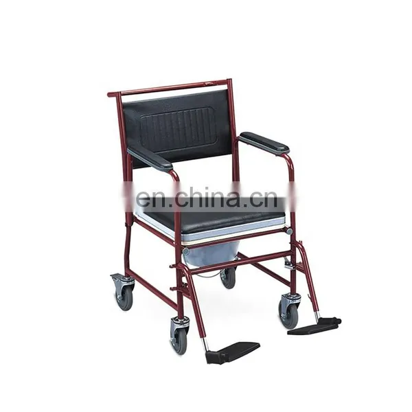 Disabled Equipment Healthcare Folding U Shaped Commode Seat Toilet Wheel Chair photo-4