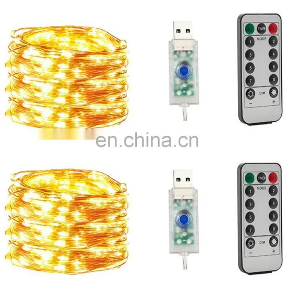 IP65 Colorful 8 Functions Remote Control Outdoor or Indoor Battery Led Copper String Light for Events Christmas Holiday Use photo-3