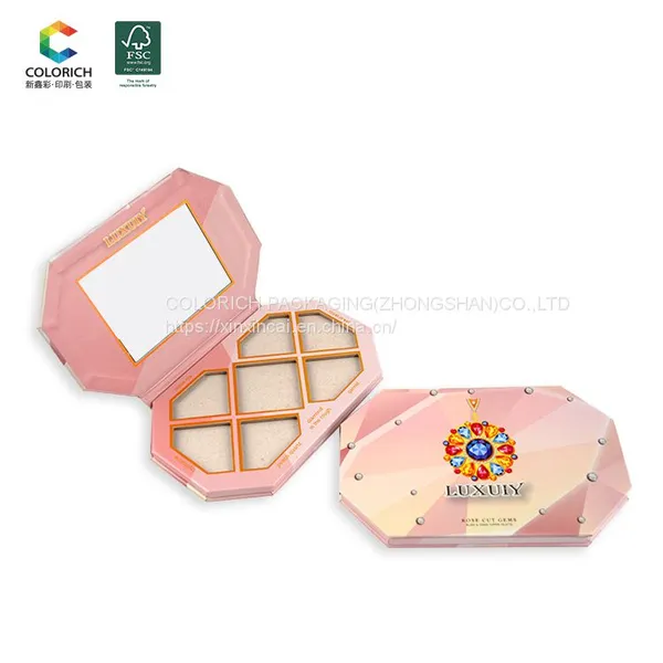 Diy Eyeshadow Palette Phone Custom Empty Magnetic Makeup Folding Cardboard Container Packaging Box Anylady Eye Shadow Palette photo-5