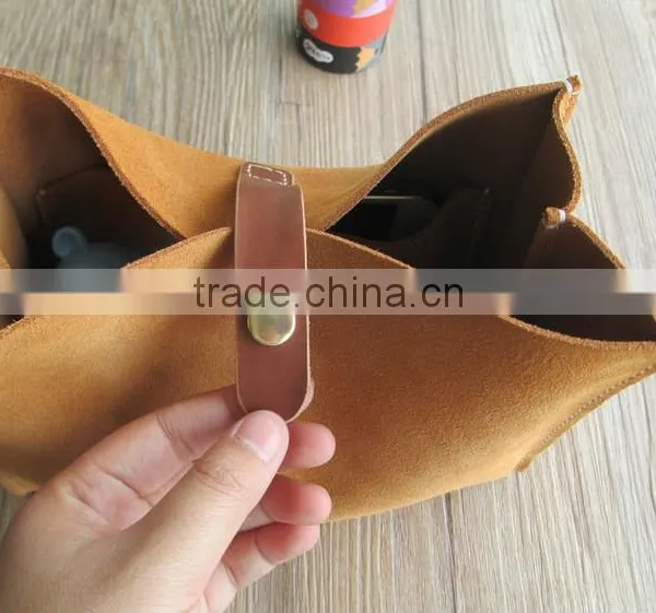 Handmade Cow Leather Cosmetic Organizer Bag Large Capacity Clutch Pen Bag for Travel photo-6