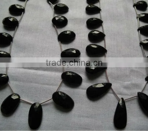 Blackl Onyx All Color Chalcedony Briollete Chicklets Drops Gemstones Cabochon Calibrated