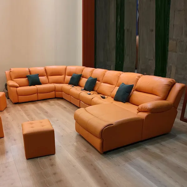 High-end Home Theater Sofa Leather Audio-visual Room KTV Electric Multi-functional U-shaped Corner Sofa Combination photo-2