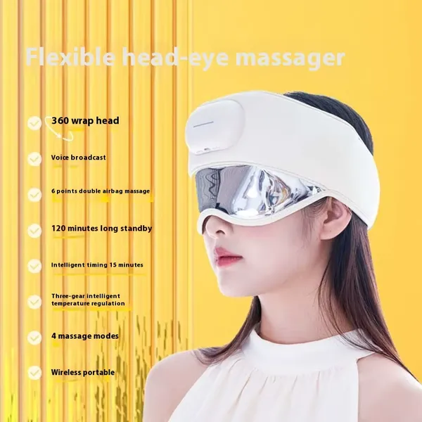 Immersive White Noise Sleep Therapy Head Massager | Heated Air Compression Helmet | OEM Wellness Solutions photo-4