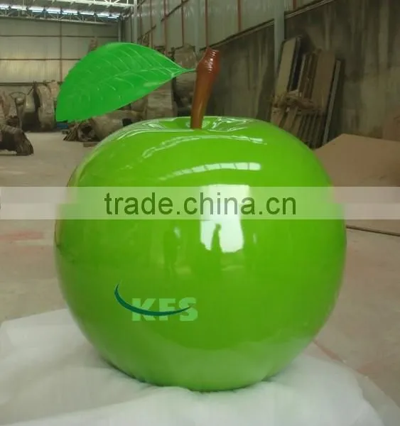 Stainless Steel Garden Put Polished Apple Sculpture
