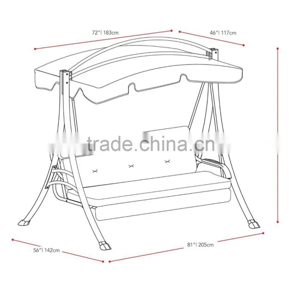 Multifunctional Outdoor Swing Chair Garden Steel Kid's Patio 4 Seater Swing Chair For Bedroom photo-6