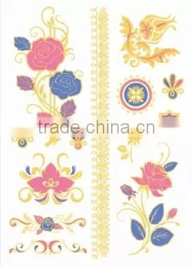 Fashion Colour Changing Metal Temporary Tattoo Sticker With Waterproof photo-2