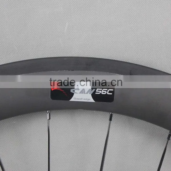 700c Ican Carbon Fiber Bike Wheels 56mm Clincher Road Bicycle Wheel With Glossy Logos W56C photo-4