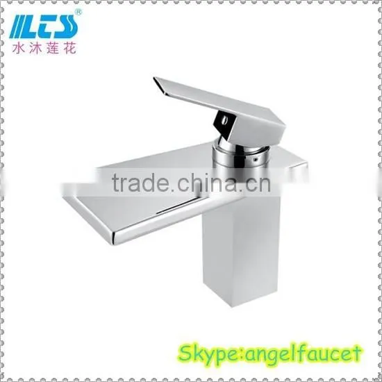 Brass Waterfall Cascade Bathroom Faucet Chrome Plated
