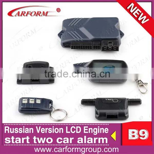 New Upgrade Starlionr B9 Two Way Car Alarm System With LCD Remote Engine Start