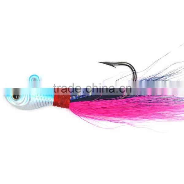 20 Piece High Quality CFF002 China Wholesale Fishing Lures/ Fish Bucktail Jig/ Bucktail Jig With Hook photo-2