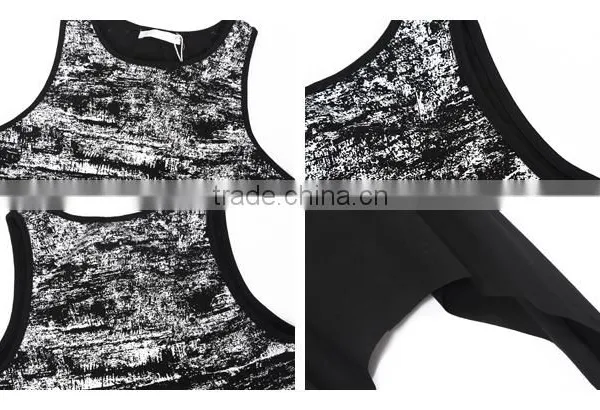 Asymmetric Cut Printed Fashion Korean Ladies Tops Latest Design 2016 photo-6