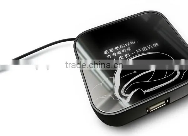 High Speed Mirror Hub USB 2.0 With LED Logo as Promotional Gift photo-5