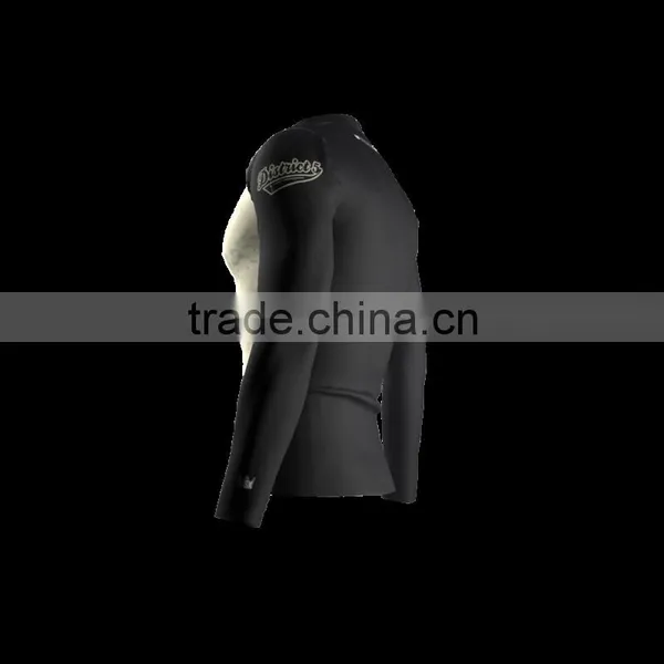 Polyester Spandex Long Sleeves District 5 Compression Shirt / Rash Guard With Club Logo, Player Name and Number at Sleeves photo-4