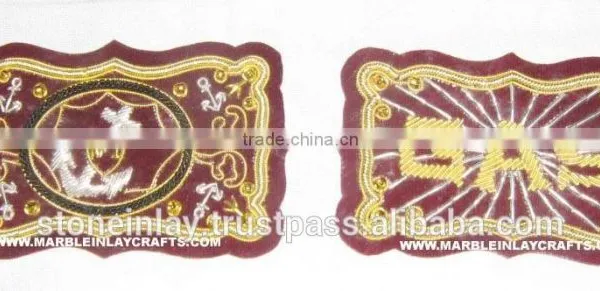 Embroidered Bullion Wire Blazer Badge / Bullion Hand Embroidered Patches