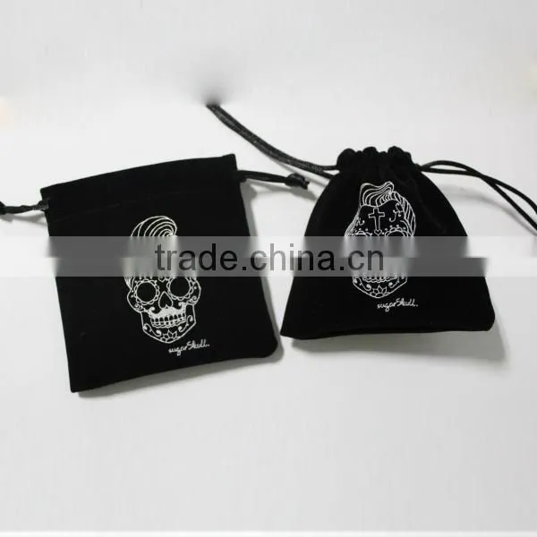 Skeleton Logo Black Velvet Gift Bags Pouch 10x8cm photo-2